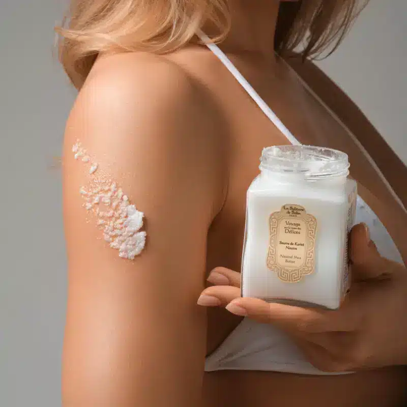 beurre de karité neutre sultane de saba fond naturellement sur la peau