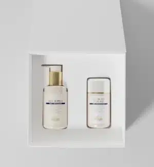 Coffret Duo Hydratation Biologique Recherche ouvert avec Lait DERMO-S et Lotion P50 PIGM 400