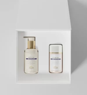 Coffret Duo Vieillissement Biologique Recherche ouvert avec Lotion P50 et Sérum VIP O2