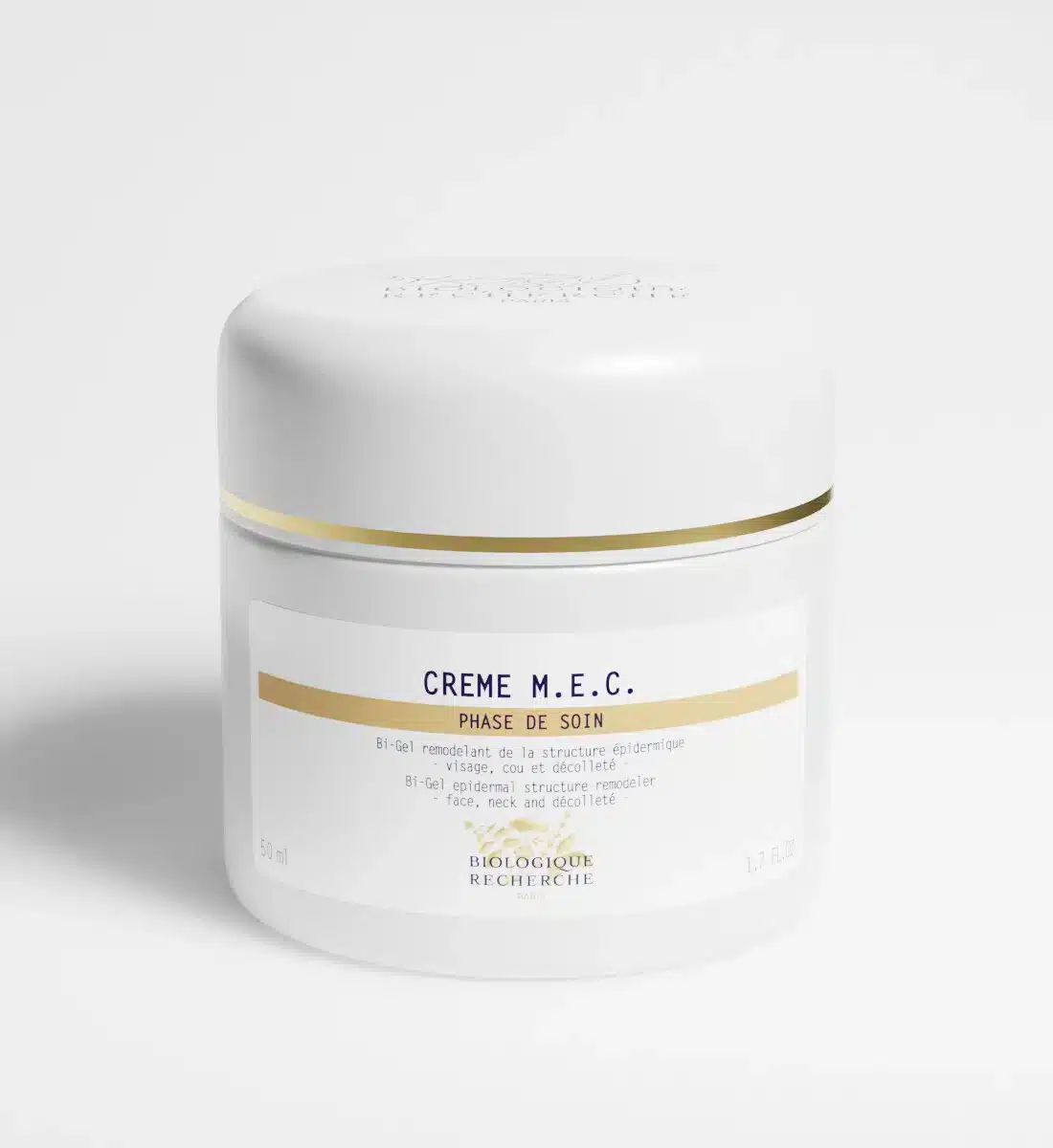 Crème M.E.C. Biologique Recherche pot fermé, soin visage restructurant et redensifiant