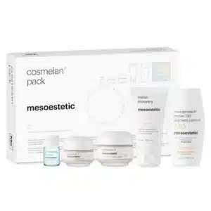 Cosmelan® Pack 1 Mesoestetic avec packaging et produits du protocole anti-taches