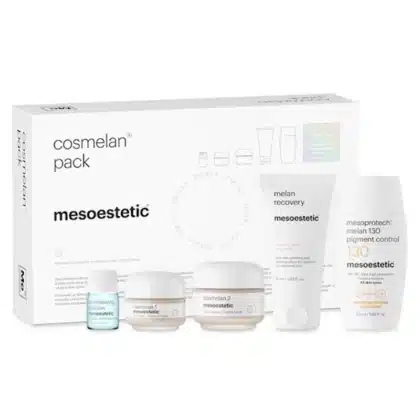 Cosmelan® Pack 1 Mesoestetic avec packaging et produits du protocole anti-taches